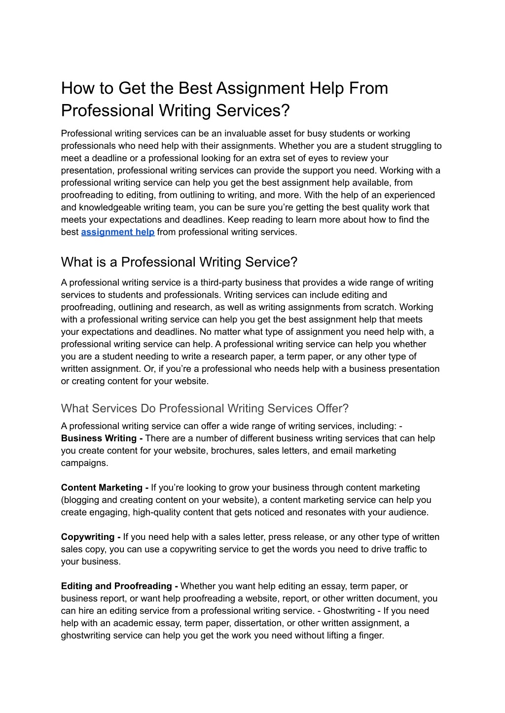 PPT - How to Get the Best Assignment Help From Professional Writing ...