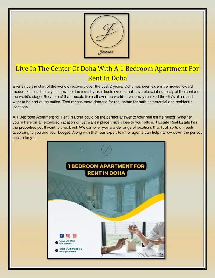 PPT Live In The Center Of Doha With A 1 Bedroom Apartment For Rent In