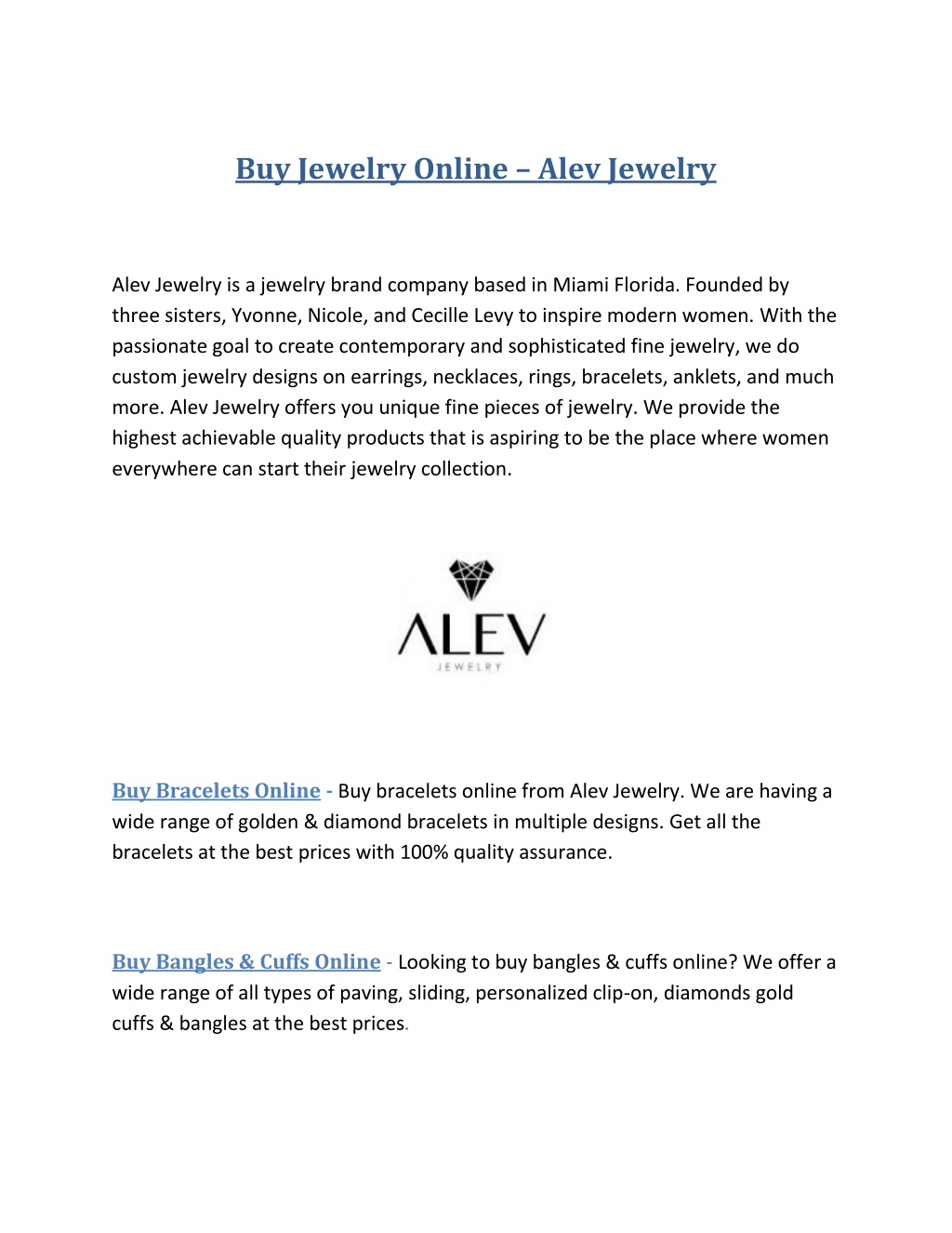 PPT - Buy Jewelry Online From Alev Jewelry PowerPoint Presentation