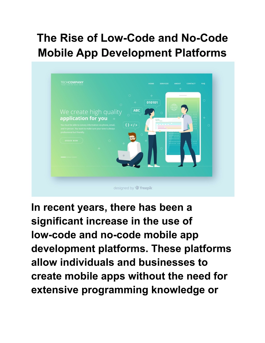 PPT - The Rise Of Low-Code And No-Code Mobile App Development Platforms ...