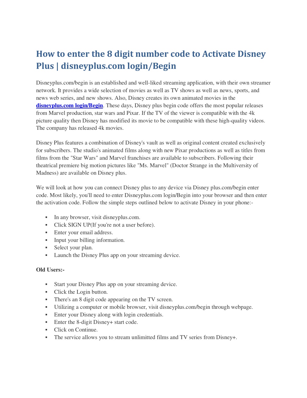 PPT - How to enter the 8 digit number code to Activate Disney Plus ...