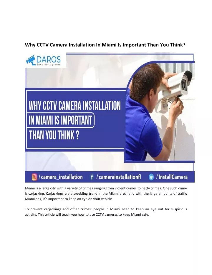 PPT Why CCTV Camera Installation In Miami Is Important Than You Think PowerPoint Presentation