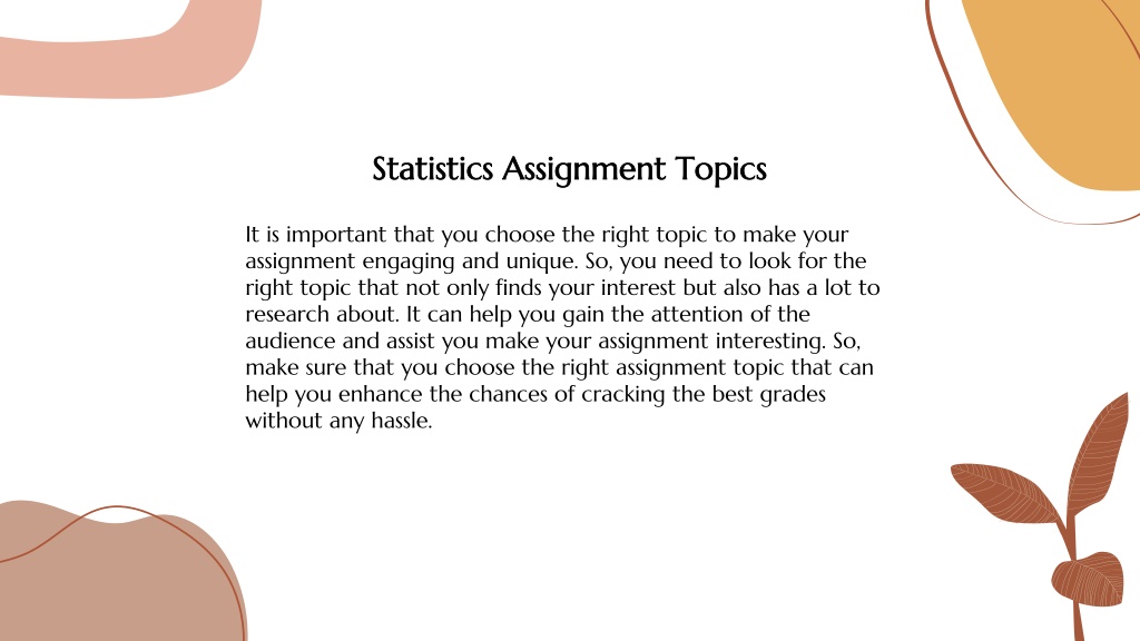 statistics assignment topics