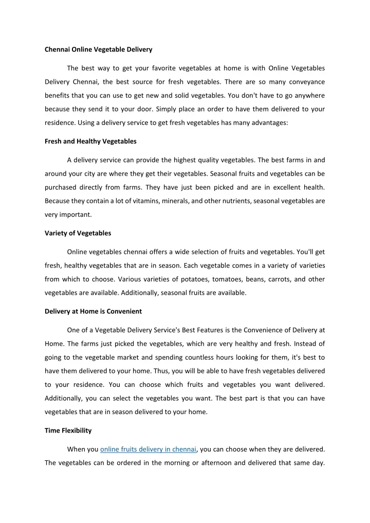PPT Chennai Online Vegetable Delivery PowerPoint Presentation, free