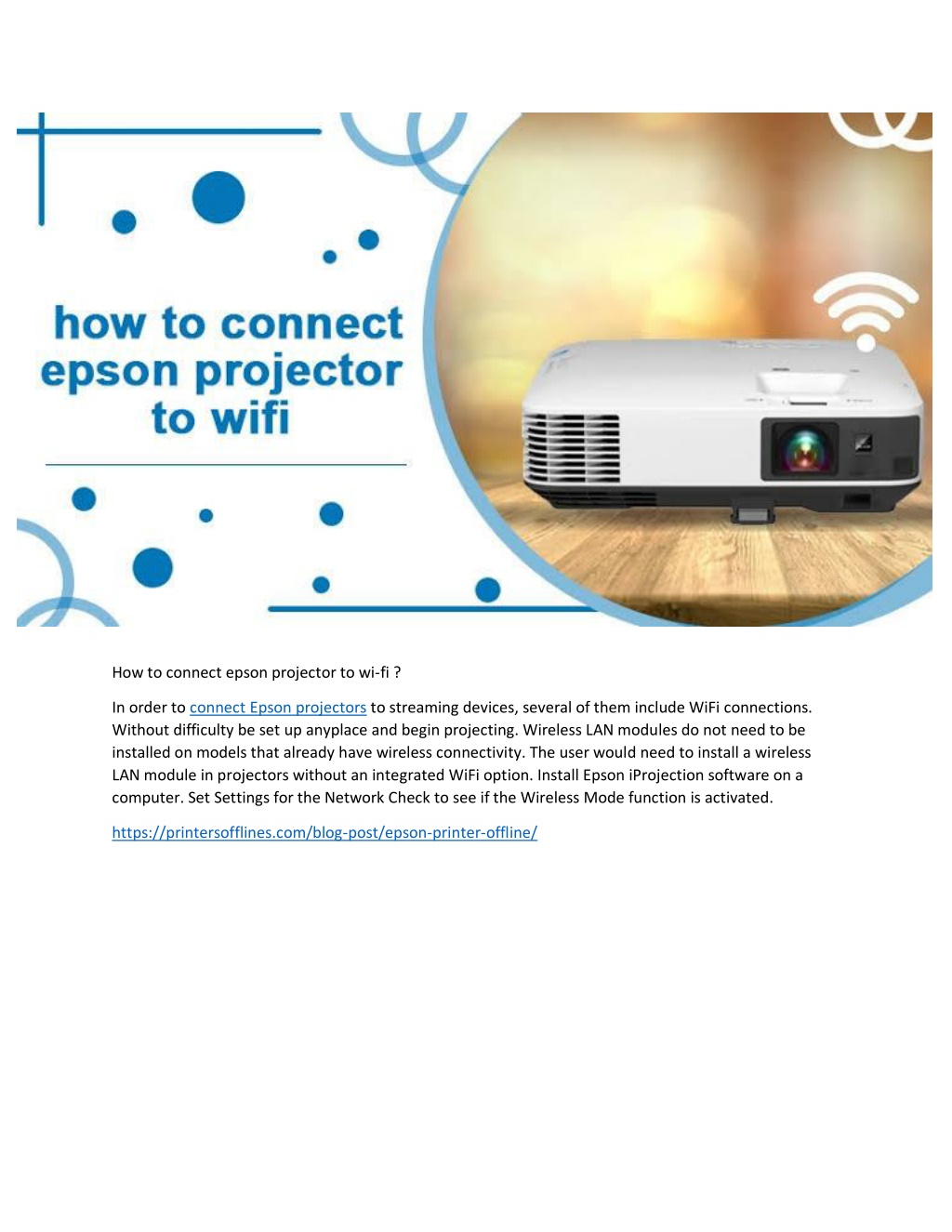 PPT How to connect epson projector to wifi ? PowerPoint Presentation