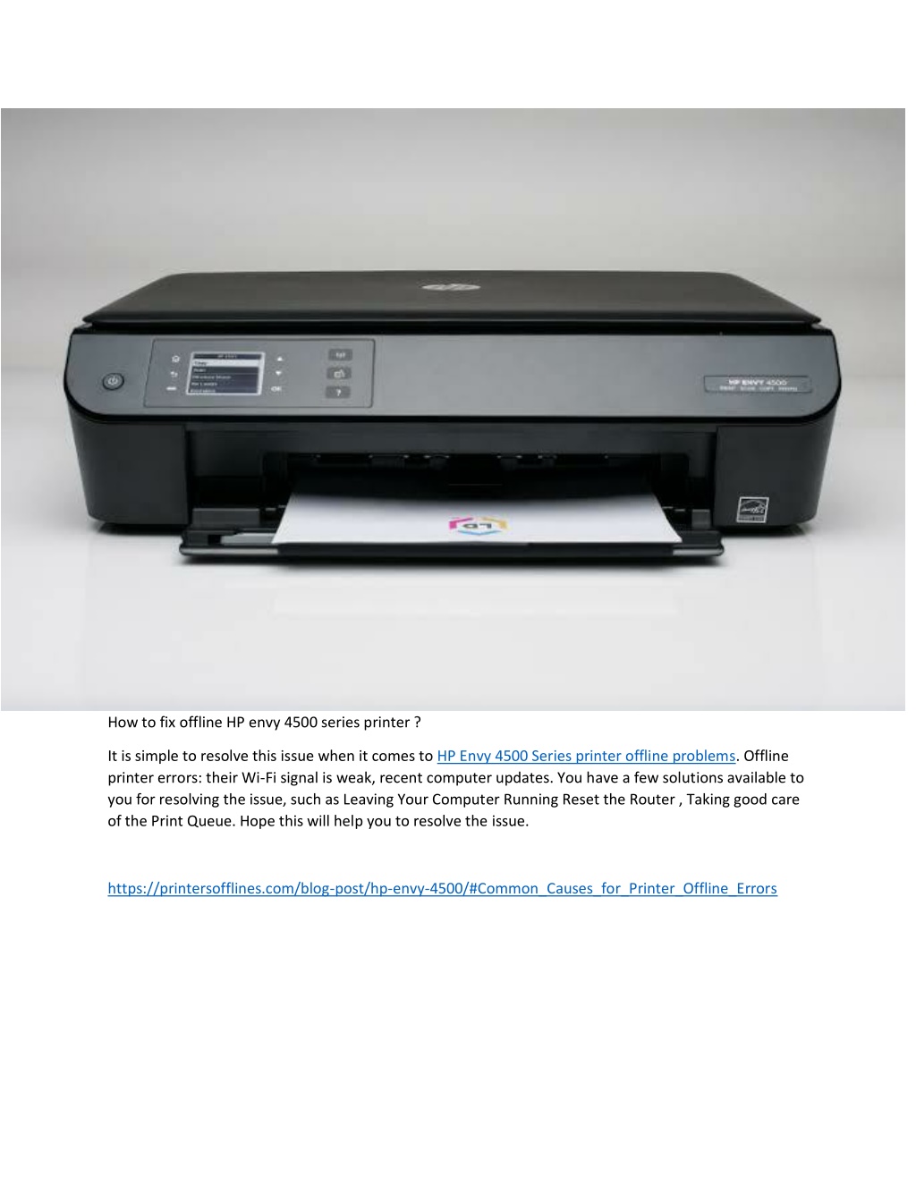 Ppt How To Fix Offline Hp Envy 4500 Series Printer Powerpoint Presentation Id11870253 