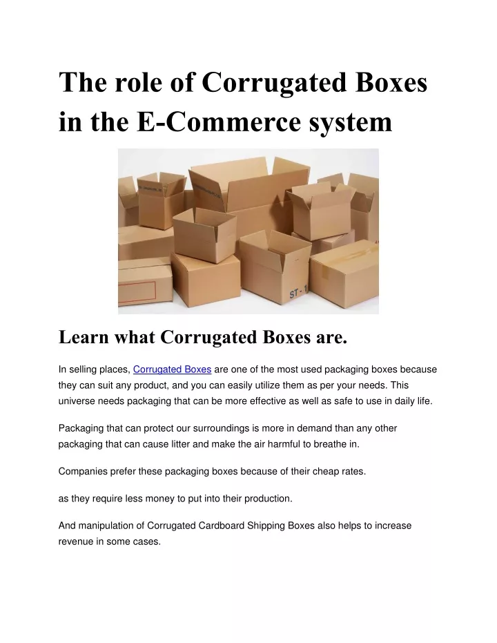 PPT - Corrugated Boxes Ca PowerPoint Presentation, Free Download - ID ...