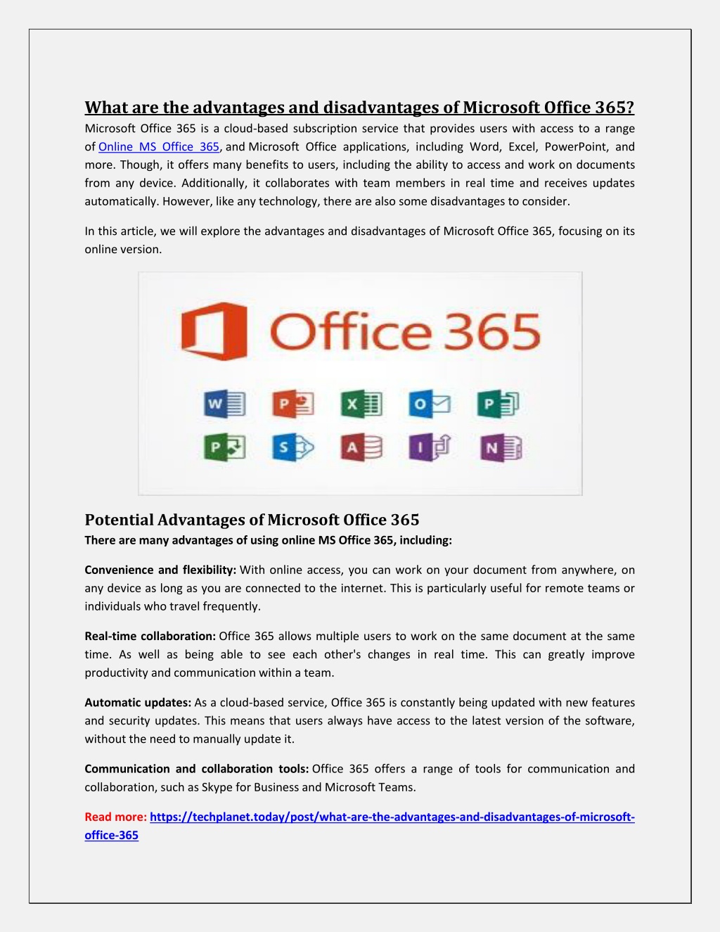 PPT - What are the advantages and disadvantages of Microsoft Office 365 ...