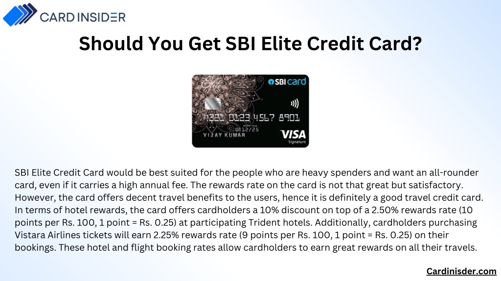 Ppt Sbi Elite Credit Card Powerpoint Presentation Free Download Id11874423 1814