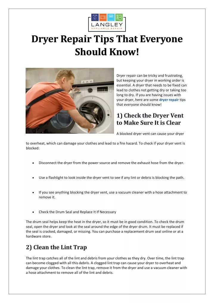 PPT - Dryer Repair Tips That Everyone Should Know PowerPoint ...