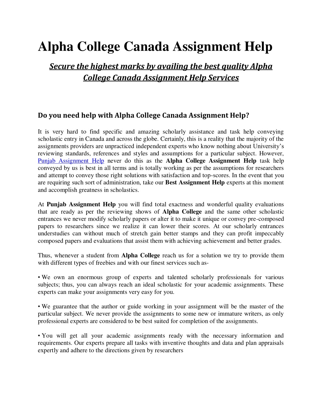 PPT - Alpha College Canada Assignment Help PowerPoint Presentation ...