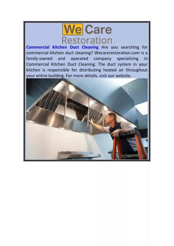 PPT Commercial Kitchen Duct Cleaning PowerPoint