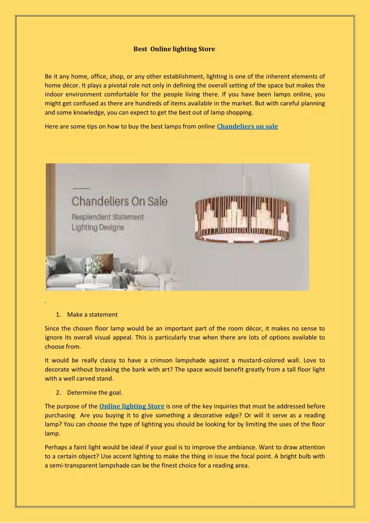 PPT Best Online lighting Store PowerPoint Presentation, free download