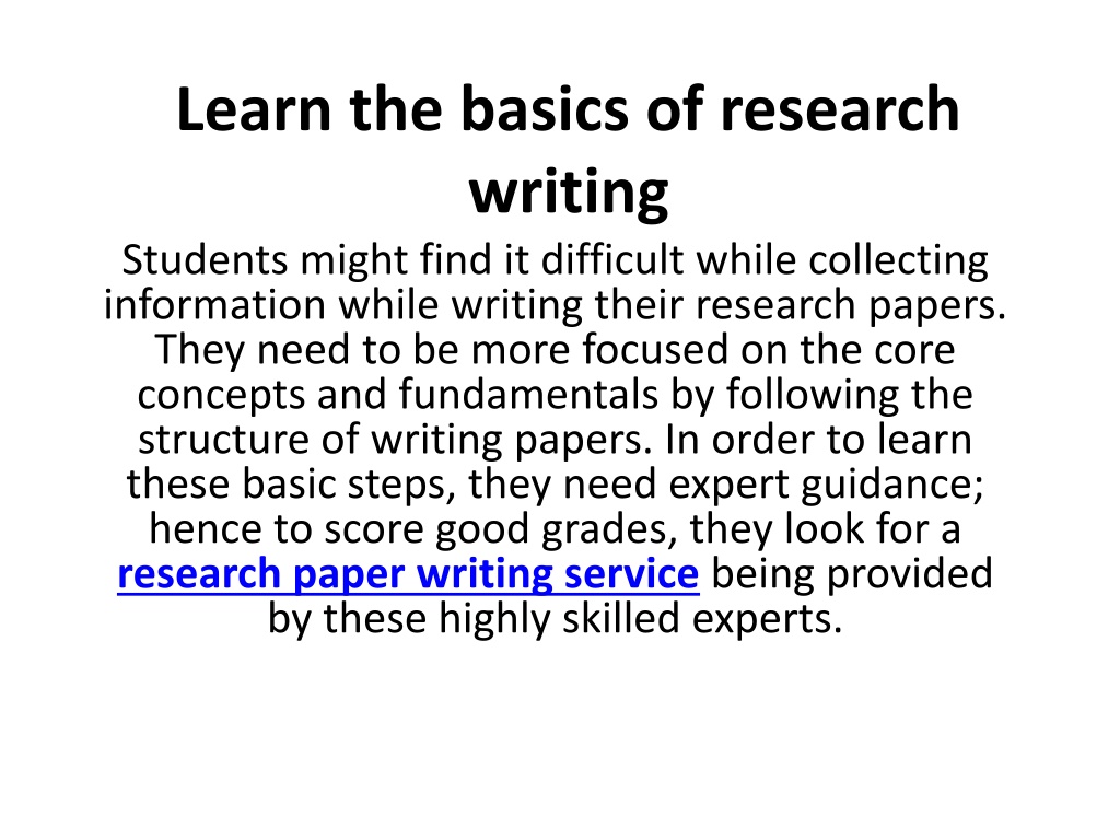 basics of research writing