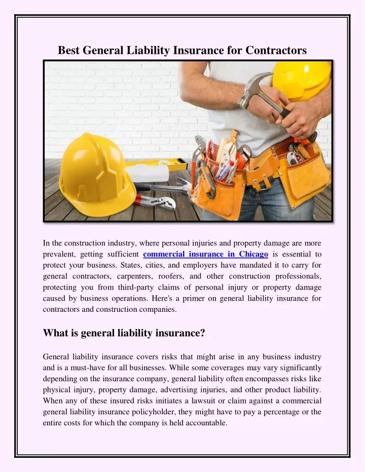 PPT - Best general liability insurance for contractors PowerPoint ...
