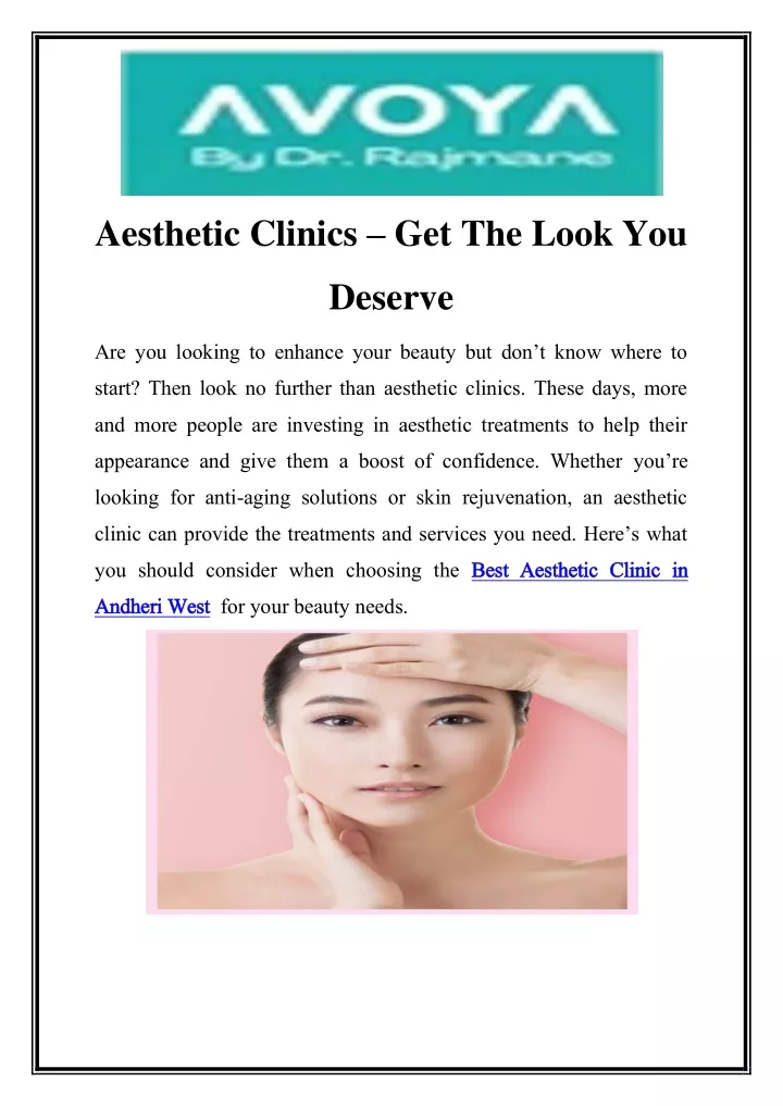 Ppt Best Aesthetic Clinic In Andheri West Call 8451839854 Powerpoint Presentation Id11879541