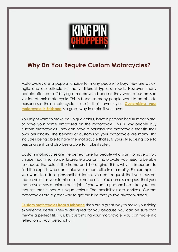 buy custom motorcycles