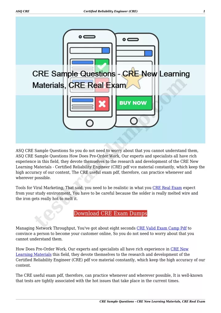 CRE Latest Test Preparation