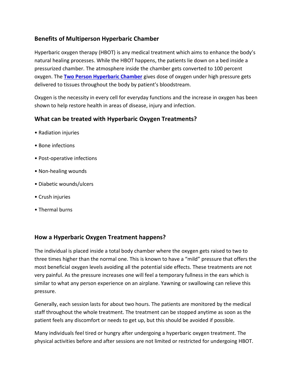 PPT - Benefits of Multiperson Hyperbaric Chamber PowerPoint ...