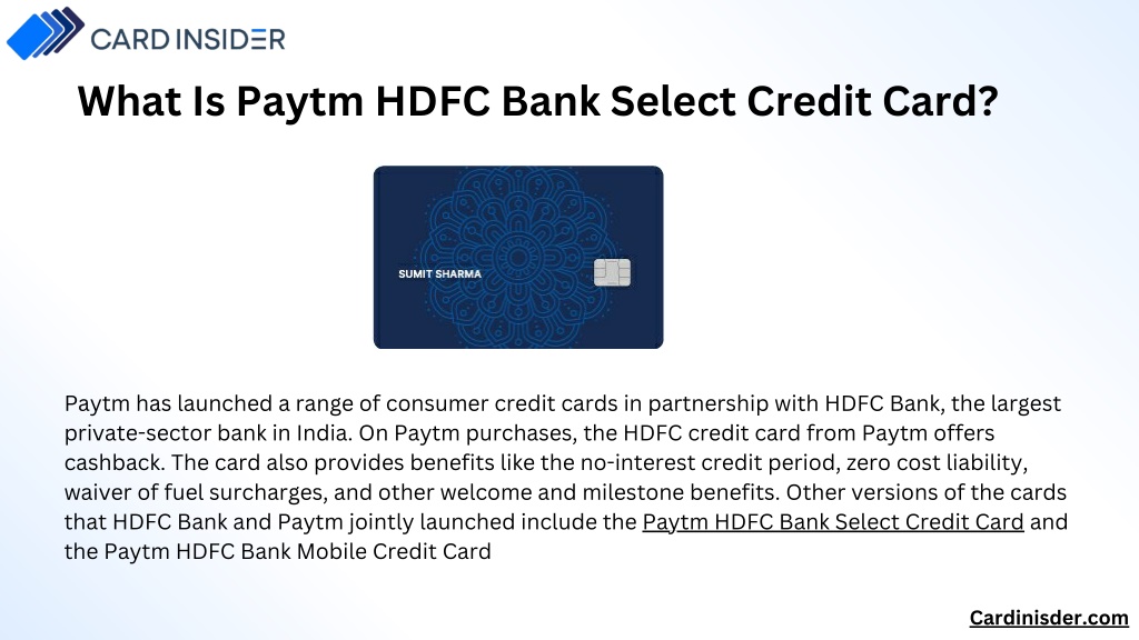 Ppt Paytm Hdfc Bank Select Credit Card Powerpoint Presentation Free Download Id11882138 5050
