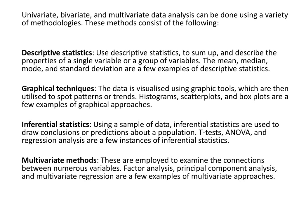 PPT - Understanding Univariate, Bivariate And Multivariate Data ...