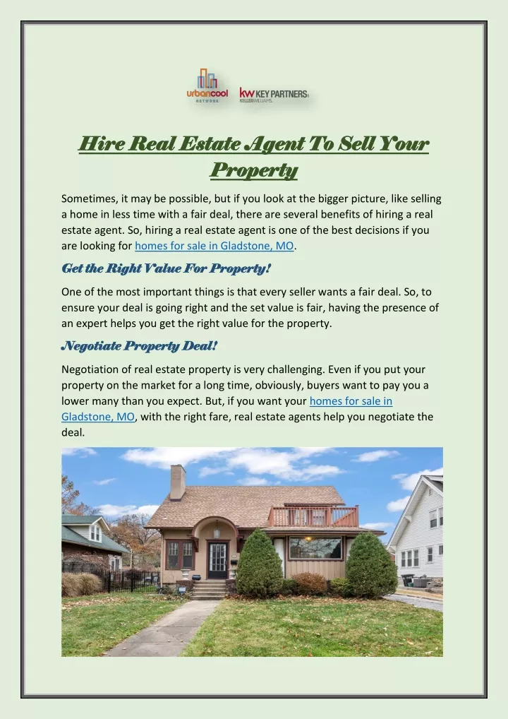 PPT Hire Real Estate Agent To Sell Your Property PowerPoint