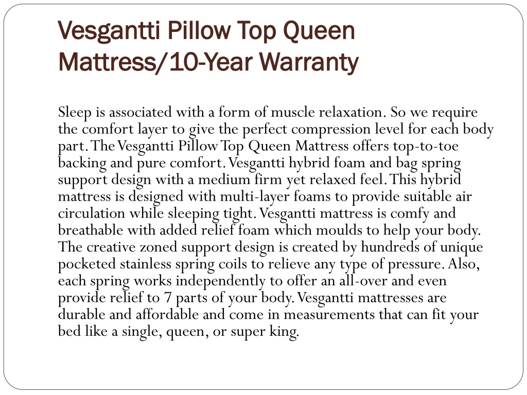 queen mattress 10 year warranty