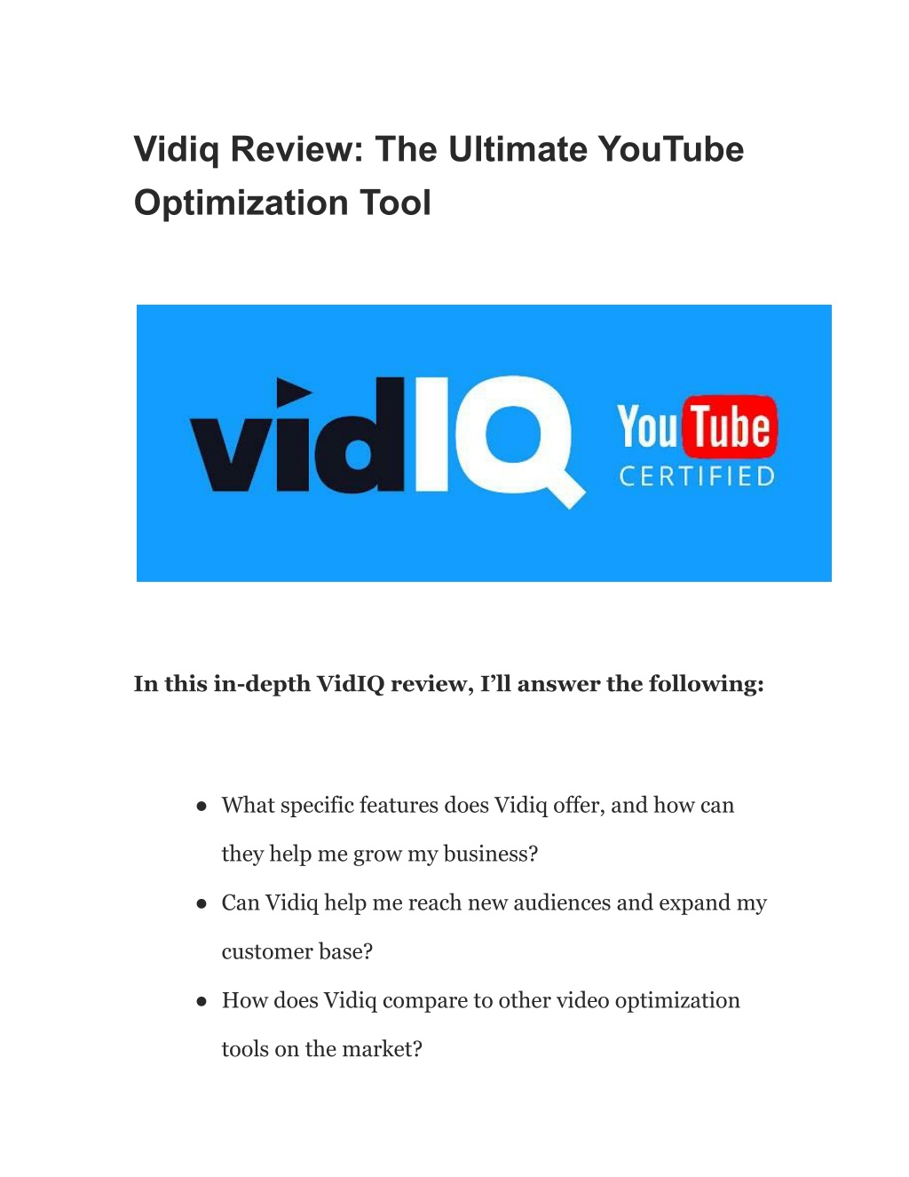 PPT - Vidiq Review- The Ultimate YouTube Optimization Tool PowerPoint  Presentation - ID:11884248