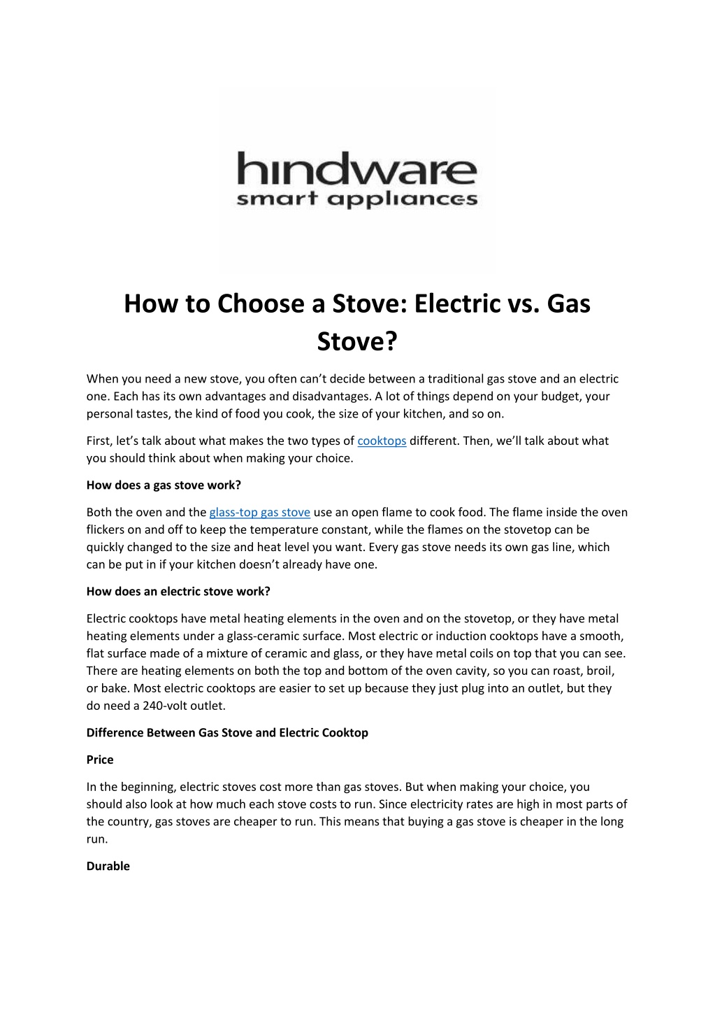 essay on electric stove