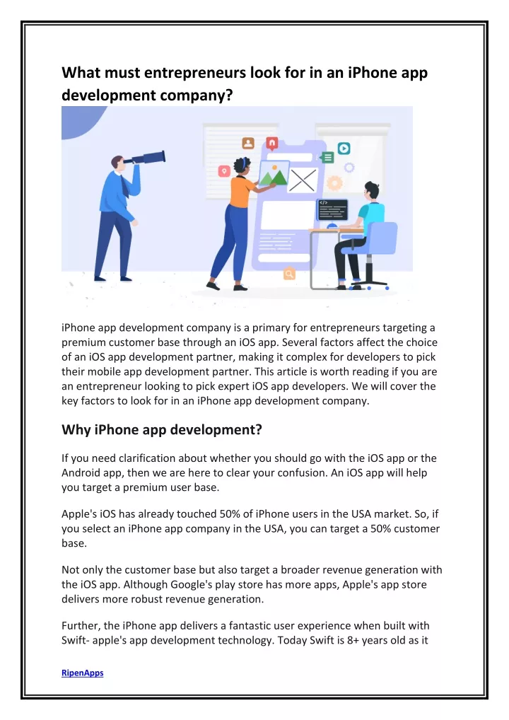 PPT - What must entrepreneurs look for in an iPhone app development ...