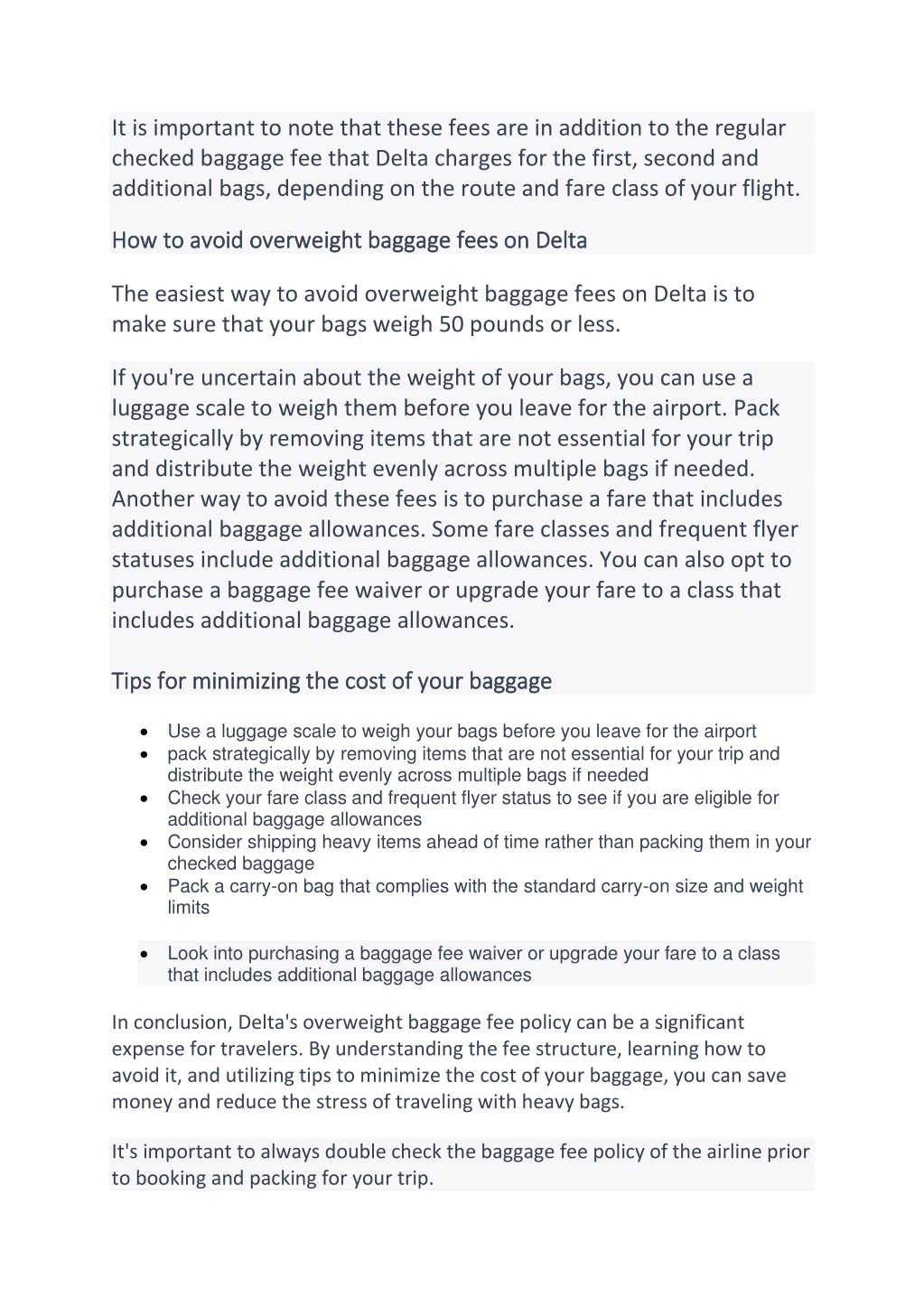 PPT How Much Extra Does Delta Charge For Overweight Baggage 