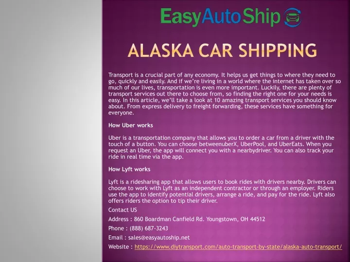 PPT Alaska Car Shipping PowerPoint Presentation, free download ID
