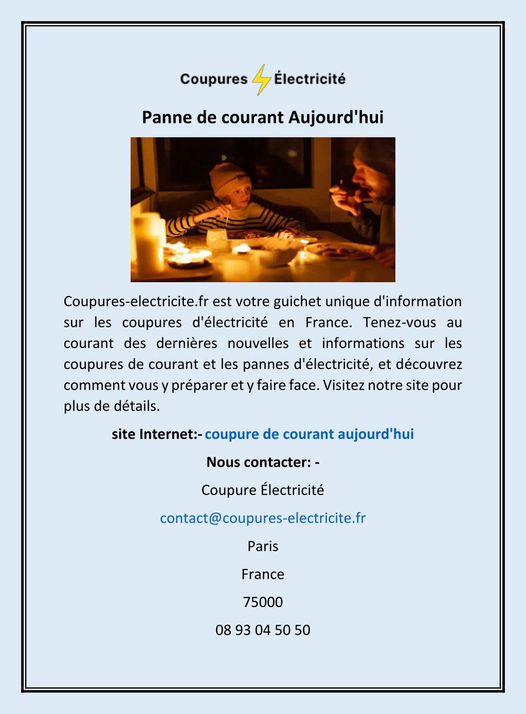 Coupure De Courant Finistere Aujourd Hui
