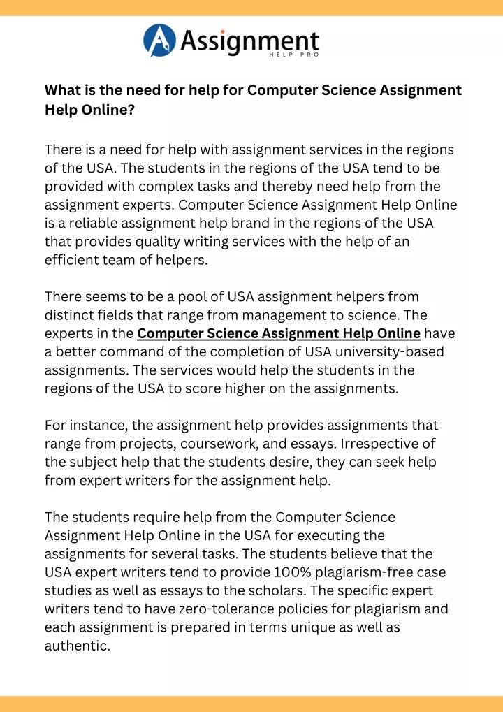 PPT - COMPUTER SCIENCE ASSIGNMENT HELP PowerPoint Presentation, free ...