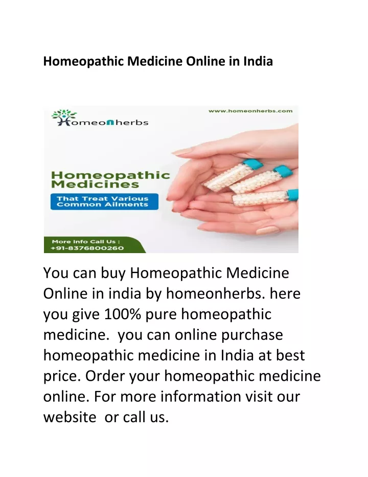 PPT - Homeopathic Medicine Online In India | Homeonherbs PowerPoint ...