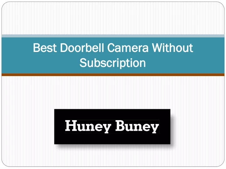 PPT Best Doorbell Camera Without Subscription PowerPoint Presentation