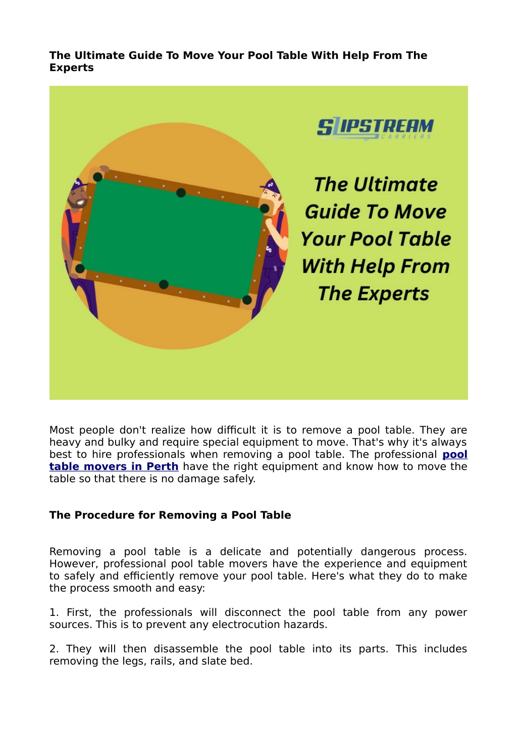 How to Transport Pool Table Slate Safely: Expert Tips