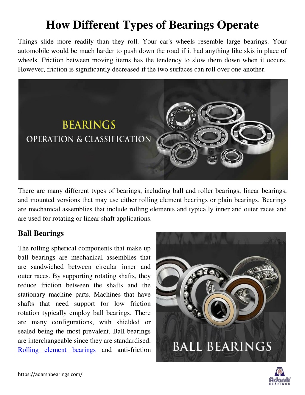 PPT Engineering Guide to Different Categories of Bearings PowerPoint