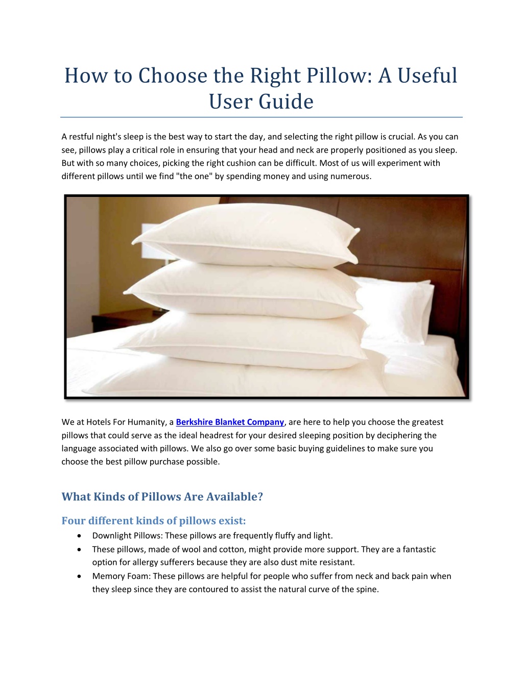Ppt How To Choose The Right Pillow A Useful User Guide Hotel4humanity Powerpoint 