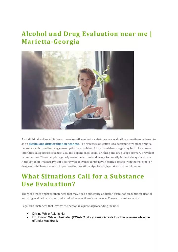 PPT Alcohol and Drug Evaluation near me Marietta Georgia PowerPoint