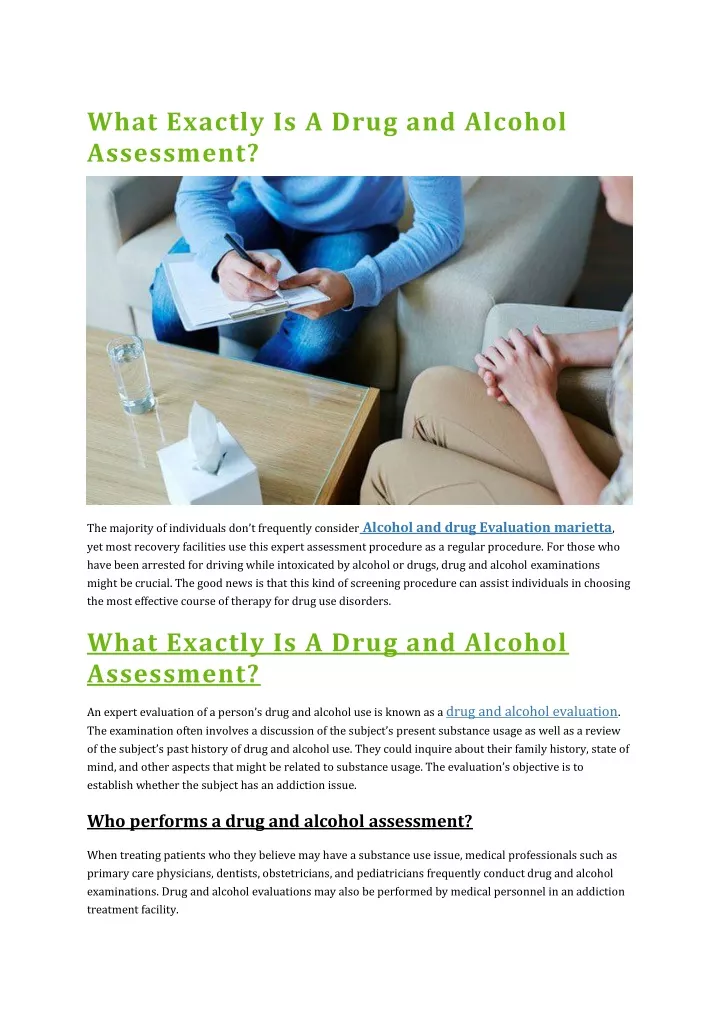 PPT - What Exactly Is A Drug and Alcohol Assessment PowerPoint ...