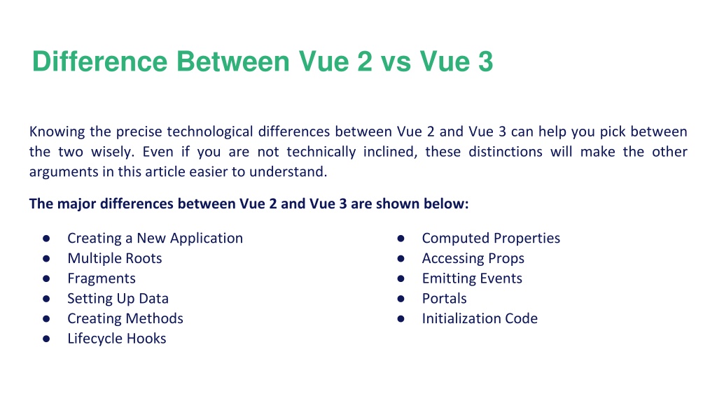 difference between vue 2 and vue 3