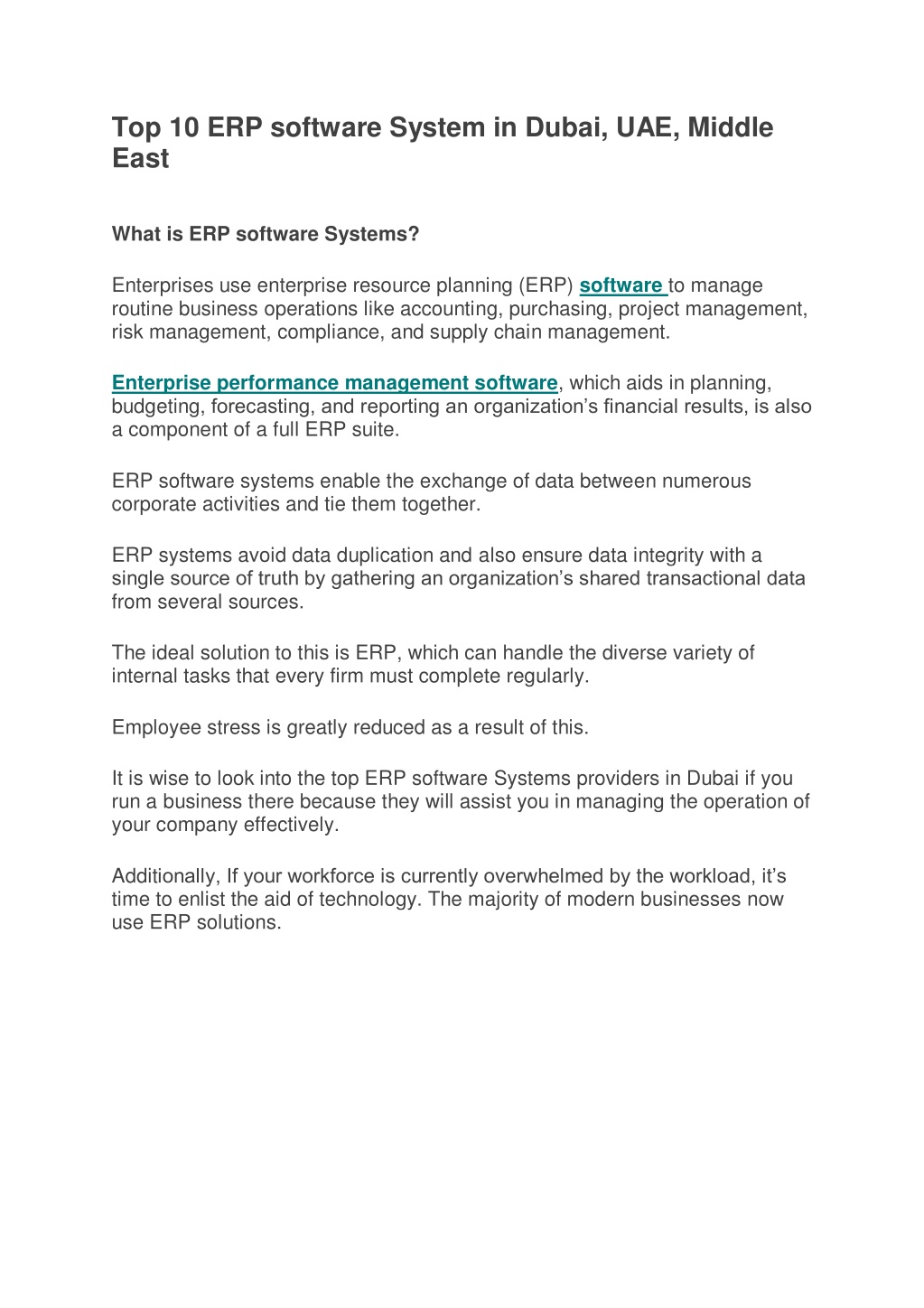 PPT - Top 10 ERP software System in Dubai PowerPoint Presentation, free ...