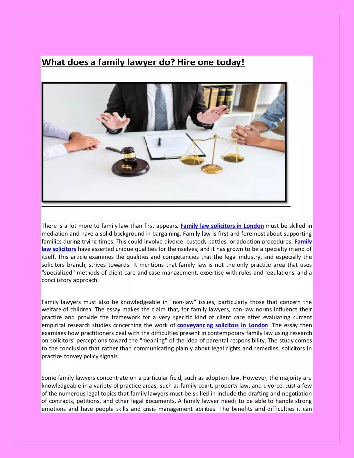 PPT What does a family lawyer do? Hire one today! PowerPoint Presentation ID11892076