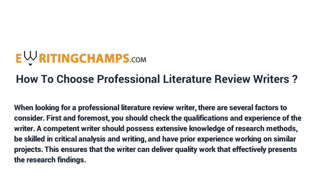 professional literature review writers