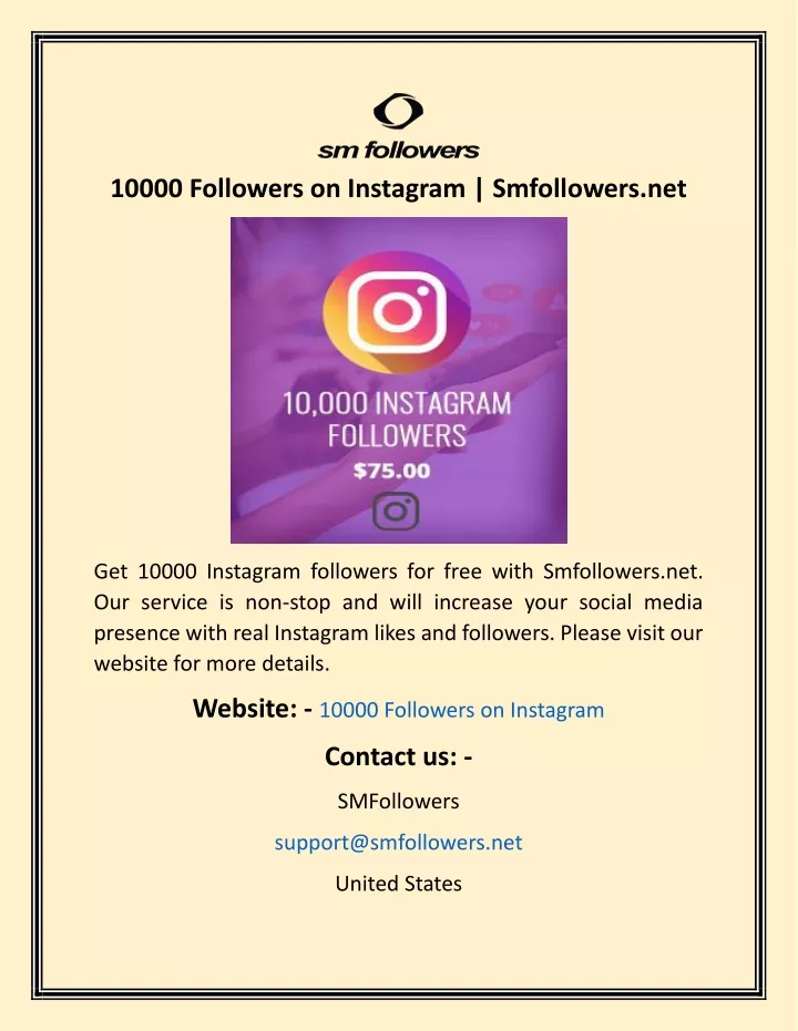 PPT - 10000 Followers on Instagram Smfollowers.net PowerPoint ...