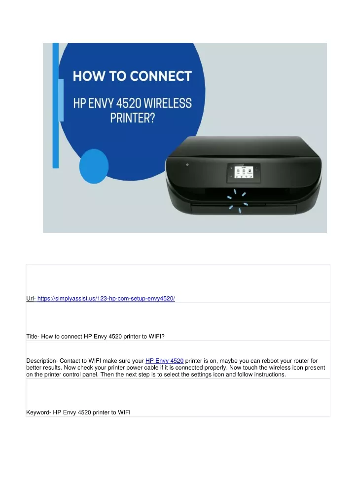 Ppt How To Connect Hp Envy 4520 Printer To Wifi Powerpoint Presentation Id11893833 5422