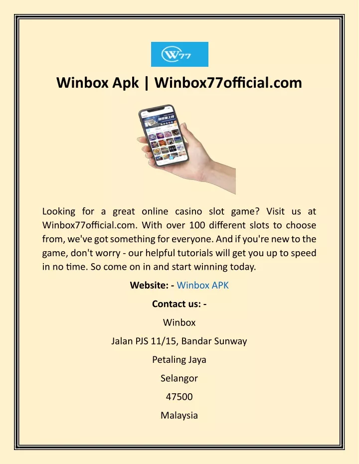 PPT Winbox Apk Winbox77official PowerPoint Presentation free PPT Winbox Apk Winbox77official PowerPoint Presentation free