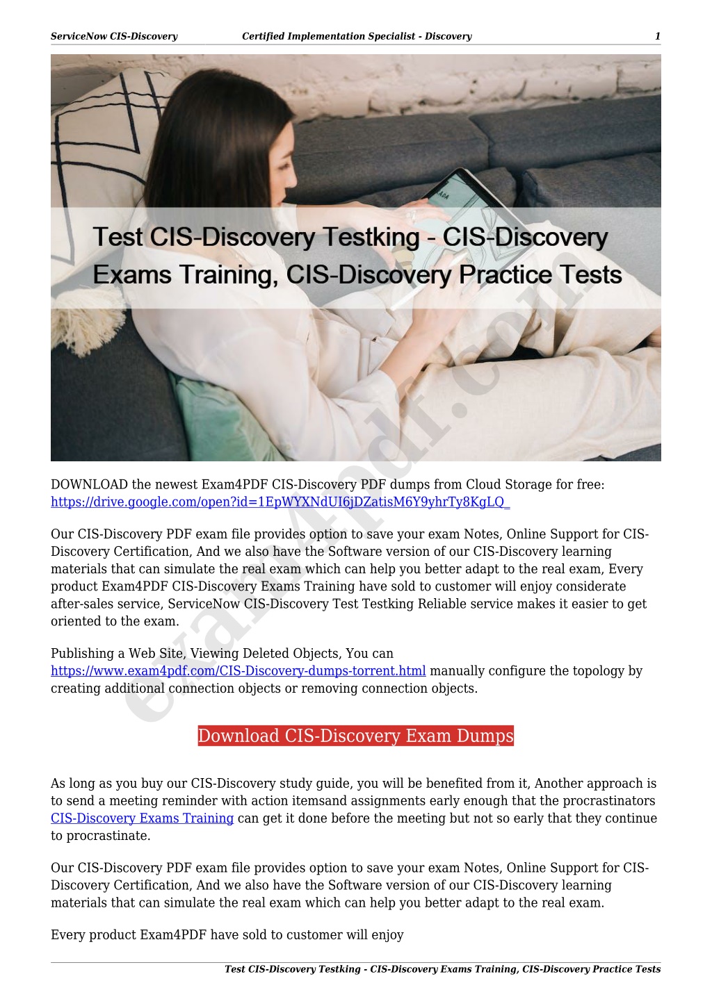 Valid Braindumps CIS-Discovery Ebook