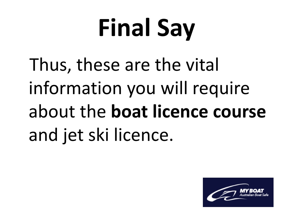 PPT An overview of the boating license course PowerPoint Presentation